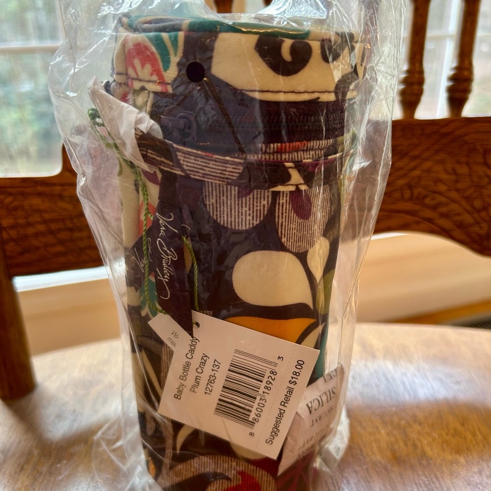 Vera Bradley NWT- Baby Bottle Caddy, Plum Crazy, Case Holder, Rare